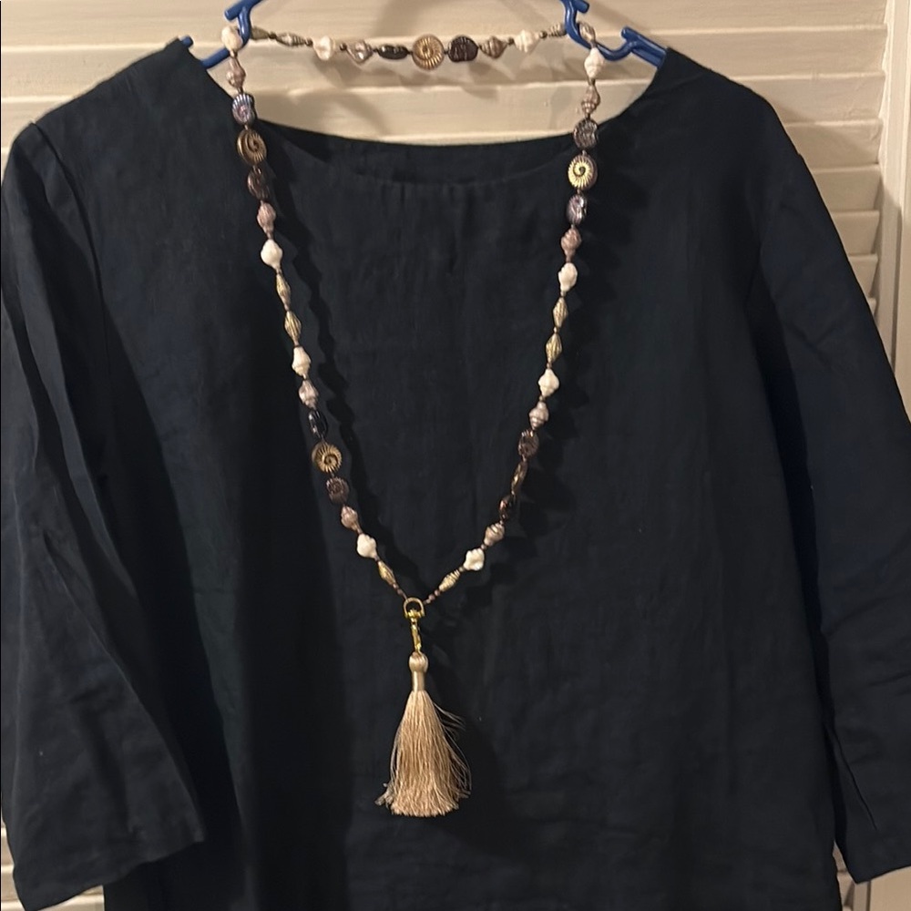 Czech Seashell Beaded Necklace
